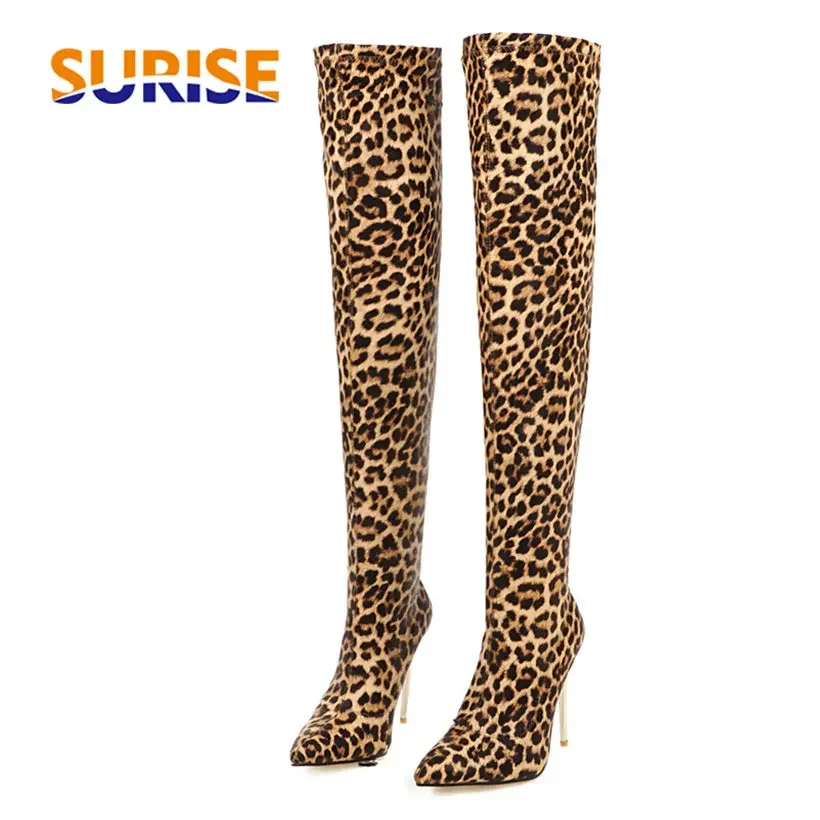 Plus Size Stretch Leopard Over - No Show Sock Women 评论和价格